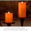imageLuminara Russet Orange Flameless Moving Flame LED Candle Pillar Real Wax Mottled Finish Melted Top Unscented 3quotx 45quot