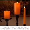 imageLuminara Russet Orange Flameless Moving Flame LED Candle Pillar Real Wax Mottled Finish Melted Top Unscented 3quotx 45quot