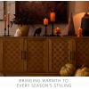 imageLuminara Russet Orange Flameless Moving Flame LED Candle Pillar Real Wax Mottled Finish Melted Top Unscented 3quotx 45quot