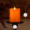 imageLuminara Russet Orange Flameless Moving Flame LED Candle Pillar Real Wax Mottled Finish Melted Top Unscented 3quotx 45quot