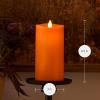 imageLuminara Russet Orange Flameless Moving Flame LED Candle Pillar Real Wax Smooth Finish Melted Top Unscented 3quot x 65quot