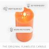 imageLuminara Russet Orange Flameless Moving Flame LED Candle Pillar Real Wax Smooth Finish Melted Top Unscented 3quot x 65quot