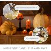 imageLuminara Stacked JackoLanterns Pumpkins Figural Russet Orange Flameless Candle Real Wax Moving Flame LED Candle 31quot x 6quot