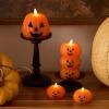 imageLuminara Stacked JackoLanterns Pumpkins Figural Russet Orange Flameless Candle Real Wax Moving Flame LED Candle 31quot x 6quot