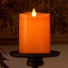 imageLuminara Russet Orange Flameless Moving Flame LED Candle Pillar Real Wax Mottled Finish Melted Top Unscented 3quotx 45quot