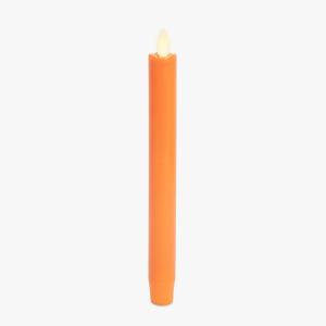 imageLuminara Flameless Candle Taper 1quot x 95quot Melted Top Real Wax Unscented Remote Ready Timer Russet Orange