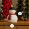 imageLuminara Flameless Christmas Decor  Snowman Figural LED Candle Orange Natural Color White 38quot x 6quot Real Wax Moving Flame Battery Operated wTimer