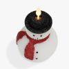 imageLuminara Flameless Christmas Decor  Snowman Figural LED Candle Orange Natural Color White 38quot x 6quot Real Wax Moving Flame Battery Operated wTimer