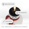 imageLuminara Flameless Christmas Decor  Snowman Figural LED Candle Orange Natural Color White 38quot x 6quot Real Wax Moving Flame Battery Operated wTimer