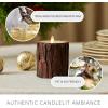imageLuminara Real Bark Flameless LED Candle Ivory 35quot x 65quot Moving Flame Battery Operated with Timer Realistic Wax Pillar for Home Decor Indoor Safe3 x 45