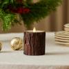 imageLuminara Real Bark Flameless LED Candle Ivory 35quot x 65quot Moving Flame Battery Operated with Timer Realistic Wax Pillar for Home Decor Indoor Safe3 x 45