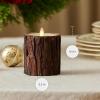 imageLuminara Real Bark Flameless LED Candle Ivory 35quot x 65quot Moving Flame Battery Operated with Timer Realistic Wax Pillar for Home Decor Indoor Safe3 x 45