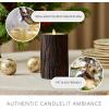 imageLuminara Real Bark Flameless LED Candle Ivory 35quot x 65quot Moving Flame Battery Operated with Timer Realistic Wax Pillar for Home Decor Indoor Safe3 x 65