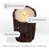 imageLuminara Real Bark Flameless LED Candle Ivory 35quot x 65quot Moving Flame Battery Operated with Timer Realistic Wax Pillar for Home Decor Indoor Safe3 x 65