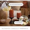 imageLuminara Embossed Leaves Caramel Caf Flameless Pillar Moving Flame LED Candle Real Wax Unscented Battery Operated 35quot x 45quot