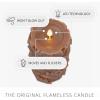 imageLuminara Embossed Leaves Flameless Pillar Caramel Caf Moving Flame LED Candle Real Wax Unscented Battery Operated 35quot x 65quot