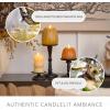 imageLuminara Chalky Stacked Pumpkins Figural Flameless Flickering Moving Flame LED Candle 31quot x 6quot Chalky Finish Real Unscented Wax Time Function Golden Husk