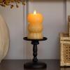 imageLuminara Chalky Stacked Pumpkins Figural Flameless Flickering Moving Flame LED Candle 31quot x 6quot Chalky Finish Real Unscented Wax Time Function Golden Husk