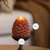 imageLuminara Pinecone Flameless Candle Caramel Caf Chalky Finish Pine Cone Figural Real Wax Unscented LED Candles Battery Operated with Timer Holiday Decoration 39quot x 43quot