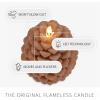 imageLuminara Pinecone Flameless Candle Caramel Caf Chalky Finish Pine Cone Figural Real Wax Unscented LED Candles Battery Operated with Timer Holiday Decoration 47quot x 6quot