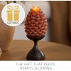 imageLuminara Pinecone Flameless Candle Caramel Caf Chalky Finish Pine Cone Figural Real Wax Unscented LED Candles Battery Operated with Timer Holiday Decoration 47quot x 6quot
