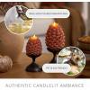 imageLuminara Pinecone Flameless Candle Caramel Caf Chalky Finish Pine Cone Figural Real Wax Unscented LED Candles Battery Operated with Timer Holiday Decoration 47quot x 6quot