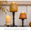 imageLuminara Tall Pumpkin Figural Flameless Flickering Moving Flame LED Candle 49quot x 6quot Chalky Finish Real Unscented Wax Time Function Harvest Gold