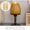 imageLuminara Tall Pumpkin Figural Flameless Flickering Moving Flame LED Candle 49quot x 6quot Chalky Finish Real Unscented Wax Time Function Harvest Gold