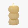 imageLuminara Chalky Stacked Pumpkins Figural Flameless Flickering Moving Flame LED Candle 31quot x 6quot Chalky Finish Real Unscented Wax Time Function Golden Husk
