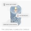 imageLuminara Embossed Coral Flameless LED Candle Moving Flame Pillar Unscented Real Wax with Recessed Edge 3quot x 65quot Soft Chambray