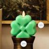 imageLuminara 4Leaf Clover Candle  Flickering RealFlame Technology Flameless LED Remote Ready Classic Green St Patricks Day Shamrock 39quot x 43quot