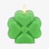 imageLuminara 4Leaf Clover Candle  Flickering RealFlame Technology Flameless LED Remote Ready Classic Green St Patricks Day Shamrock 39quot x 43quot