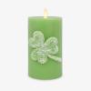 imageLuminara Lucky Green Shamrock Pillar Candle  Flickering RealFlame Technology  Flameless LED  Remote Ready  St Patricks Day  34quot x 65quot