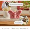 imageLuminara Blooming Mauve Butterfly Garden Candle Flameless RealFlame NatureInspired Battery Operated LED Decor Spring Summer Collection 66quot x43quot