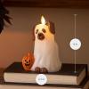 imageLuminara Flameless Halloween Ghost Dog Candle 35quot x 7quot Indoor LED Light Home Figurine Decoration wHand Painted Details OnOff Timer Batteries ampamp Remote Sold Separately Cute Spooky Puppy Ornament