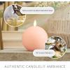 imageLuminara Flameless Home Decor Mellow Peach Chalky Sphere Candle 35quot x 425quot Real Wax Moving Flame Designed for Luminara Snail Candle Holder