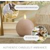 imageLuminara Timeless Taupe Chalky Sphere 35quot x 425quot Flameless Candle Real Wax Unscented Moving LED Sphere Designed to fit Snail Candle Holder Sold Separately