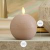 imageLuminara Timeless Taupe Chalky Sphere 35quot x 425quot Flameless Candle Real Wax Unscented Moving LED Sphere Designed to fit Snail Candle Holder Sold Separately