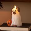 imageLuminara Flameless Halloween Ghost Dog Candle 35quot x 7quot Indoor LED Light Home Figurine Decoration wHand Painted Details OnOff Timer Batteries ampamp Remote Sold Separately Cute Spooky Puppy Ornament