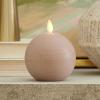 imageLuminara Timeless Taupe Chalky Sphere 35quot x 425quot Flameless Candle Real Wax Unscented Moving LED Sphere Designed to fit Snail Candle Holder Sold Separately