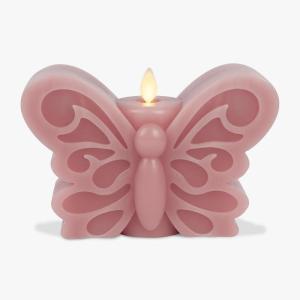 imageLuminara Blooming Mauve Butterfly Garden Candle Flameless RealFlame NatureInspired Battery Operated LED Decor Spring Summer Collection 66quot x43quot