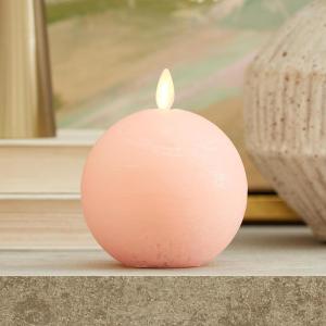 imageLuminara Flameless Home Decor Mellow Peach Chalky Sphere Candle 35quot x 425quot Real Wax Moving Flame Designed for Luminara Snail Candle Holder