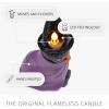 imageLuminara Flameless Halloween Witch Cat Candle 35quot x 7quot Flickering LED Moving Flame Light Real Wax Hand Painted Details OnOff Timer Batteries ampamp Remote Sold Separately Autumn Fall Goth Decoration