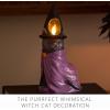 imageLuminara Flameless Halloween Witch Cat Candle 35quot x 7quot Flickering LED Moving Flame Light Real Wax Hand Painted Details OnOff Timer Batteries ampamp Remote Sold Separately Autumn Fall Goth Decoration