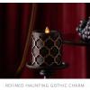 imageLuminara Black Embossed Fretwork 35quot x 45quot Pillar AA Battery Operated wTimer Function Flickering Flameless LED Light Real Wax Candle for Indoor Home Decoration for Dining Room Table Centerpiece