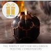 imageLuminara Embossed Fretwork Pumpkin 38quot x 43quot Flameless Halloween LED Candle Battery Operated Moving Flame BlackBlack