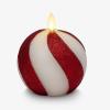 imageLuminara Embossed Fretwork Pumpkin 38quot x 43quot Flameless Halloween LED Candle Battery Operated Moving Flame BlackCandy Cane Red