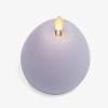imageLuminara Embossed Fretwork Pumpkin 38quot x 43quot Flameless Halloween LED Candle Battery Operated Moving Flame BlackChalky Gentle Lavender