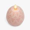 imageLuminara Embossed Fretwork Pumpkin 38quot x 43quot Flameless Halloween LED Candle Battery Operated Moving Flame BlackDusky Rose