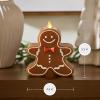 imageLuminara Flameless Candle Gingerbread Figural 23quot x 43quot Moving Flame LED Candle Real Unscented Wax Gingerbread DogGingerbread Boy